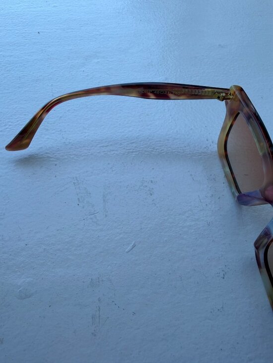 Poppy Lissiman Retro Tortoise Shell Square Sunglasses With Brown Lenses - Vintag